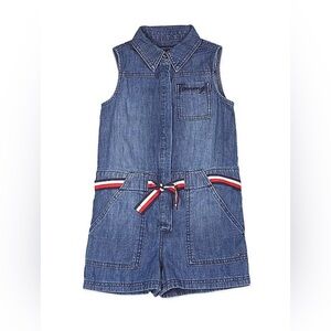 Tommy Hilfiger - Girls' Short Denim sleeveless Romper